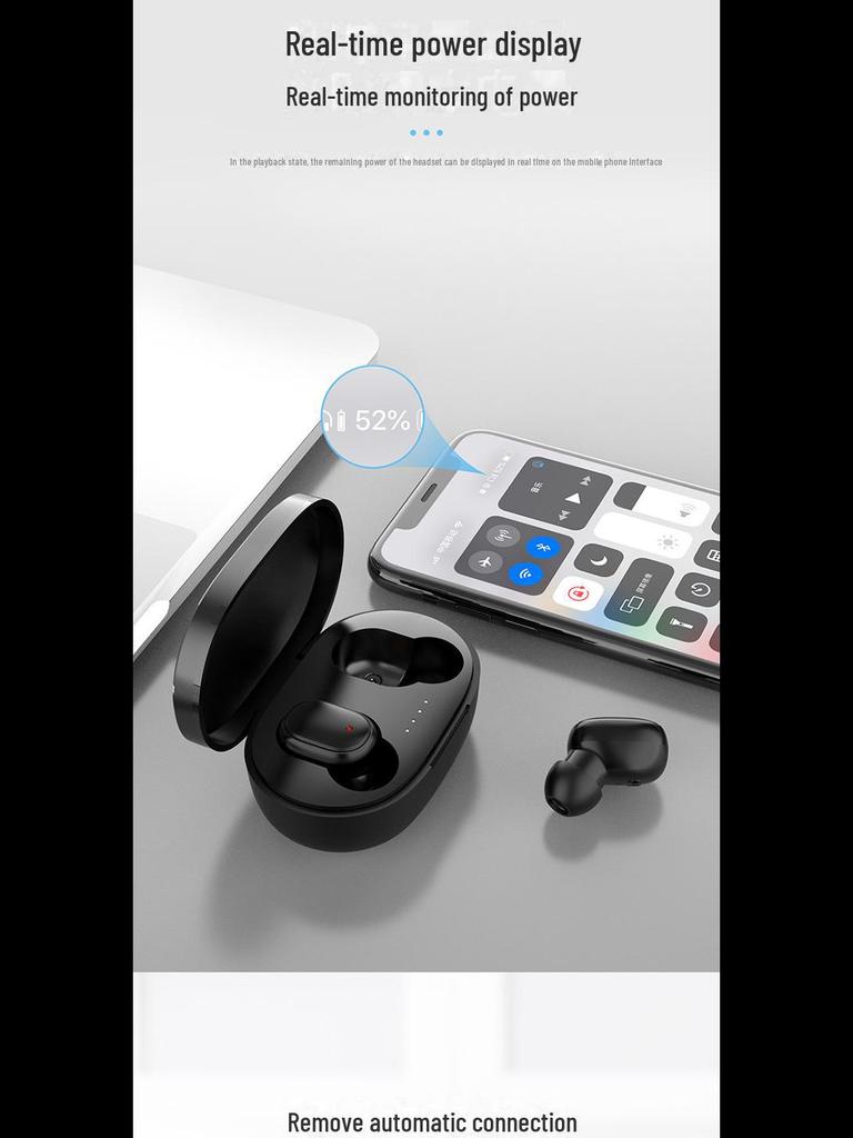 A6S Auricolare Sportivo Wireless Bluetooth In-Ear con Riduzione del Rumore e Controlli Touch
