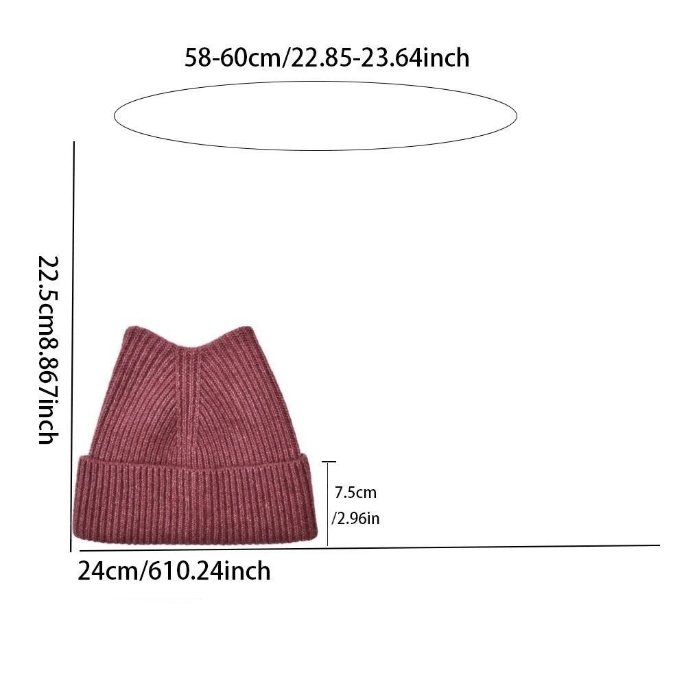 Autumn Winter Ear-Protecting Wool Hat Warm Beanies Hat Cat Ear Knitted Hat  Ear Protection Hat
