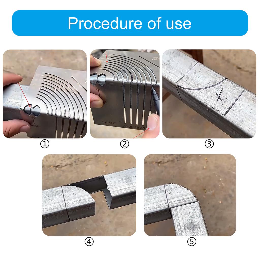 Angle Arcs Marking Tool Precisions Adjustable Linear Arcs Double Purpose Scribers Square Steel Pipes Bend Marking Tool