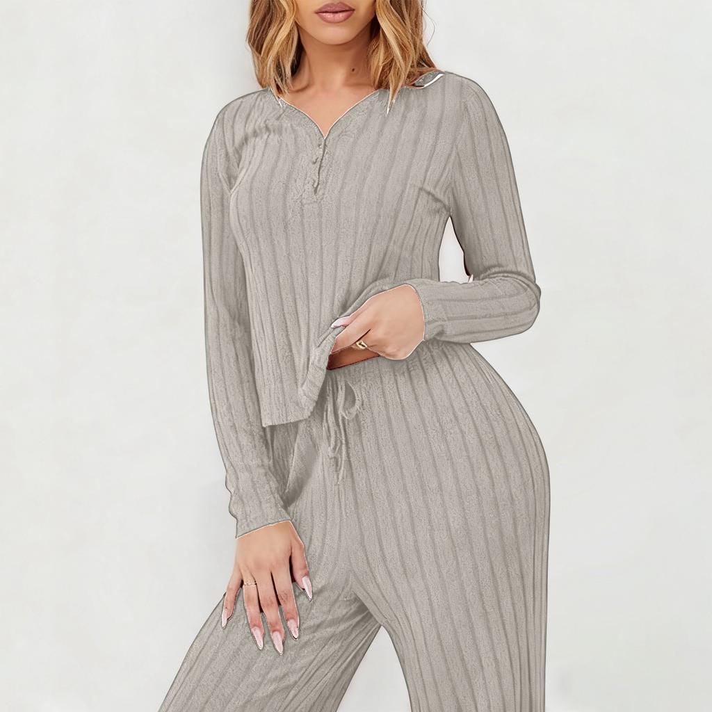 Women's 2 Piece Solid Color Casual Sportswear Long Pants Set