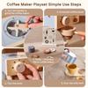 Kids Kitchen Toy Set Wooden Coffee Maker Set Simulation Cookie Maker Kit Pretend Play Educational Toy Block Educational Toy Gift