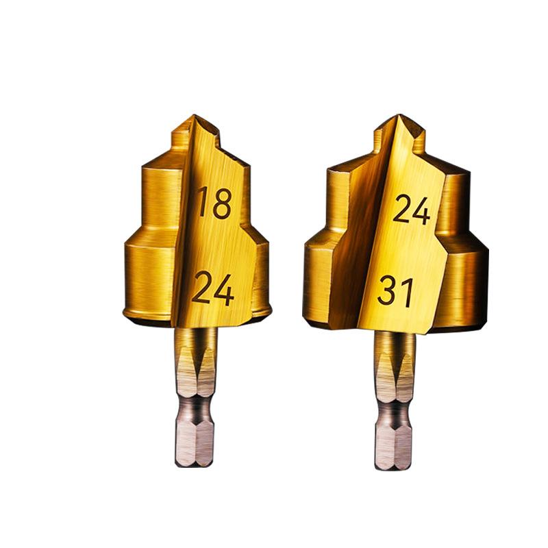 Hex Shank PPR Step Drill Bit (20/25/32mm) – for Plastic Pipe, Water Hose, PVC