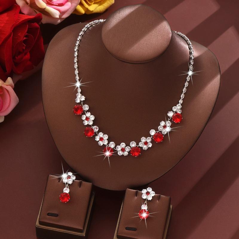 Meier Crystal necklace and earring set with zircon rhinestones - hot selling bridal accessories