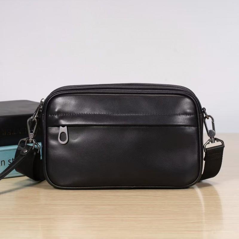 Real Cowhide New Men s High-end Minimalist Crossbody Bag With Wide Shoulder Straps Casual Travel Single Trendy Small