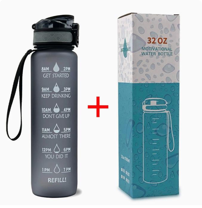 1L/500mL Plastic Kettle Tritan Material Matte Gradient Bounce Sports Water Bottle Space Cup Travel Cup