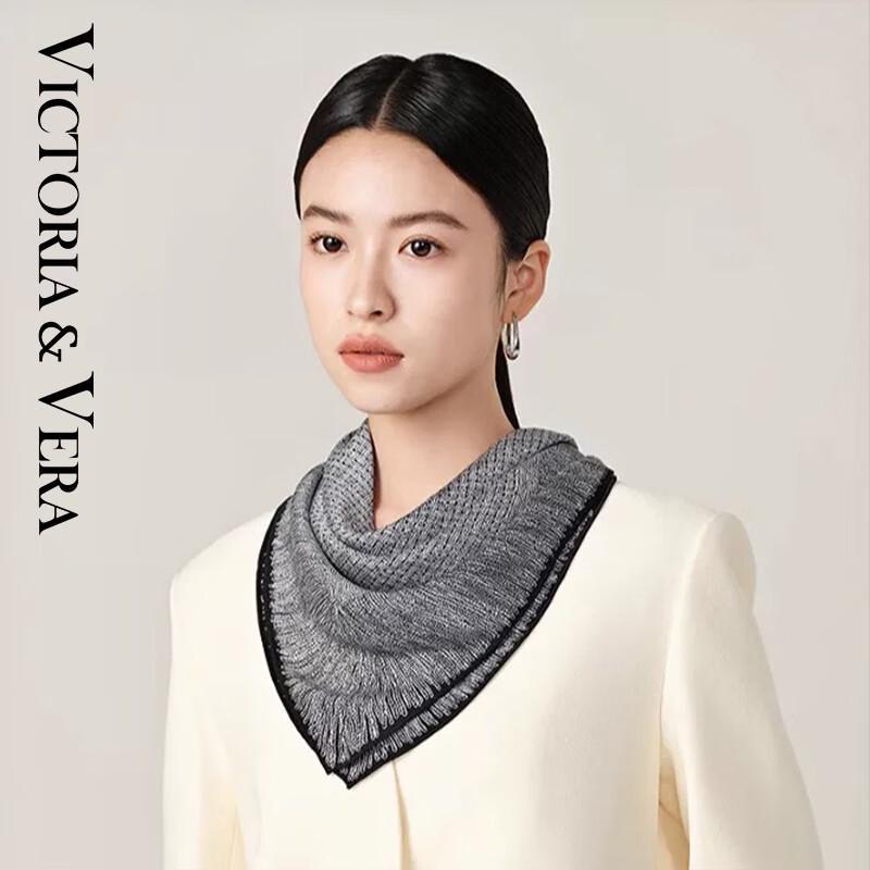 VICTORIA&VERA Minimalist Printed Mulberry Silk Scarf