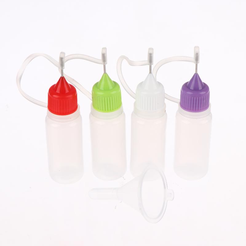 1 Set Klarplastik-Squeeze-Flaschen mit Nadelspitze und sicheren Deckeln für Klebstoff, Bastelmaterialien, Gewürze und Flüssigkeitsaufbewahrung