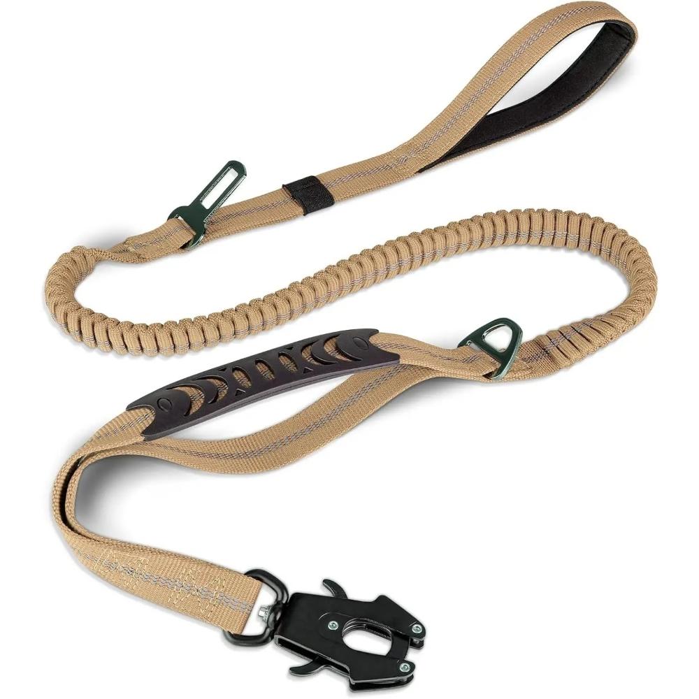 

Tactical Dog Leash Heavy Duty Nylon Reflective Training Lead Rope Large Dog No Pull Walking Pet Safety Strap Aluminum Frog Snap Hook хаки