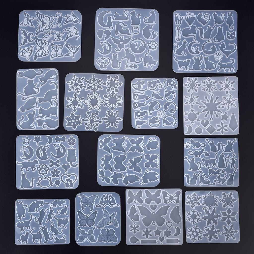 Cute Cat Butterfly Animal Earring Keychain  Epoxy Resin Silicone Mold DIY Spider Snake Pendant Jewelry Making Decoration Crafts