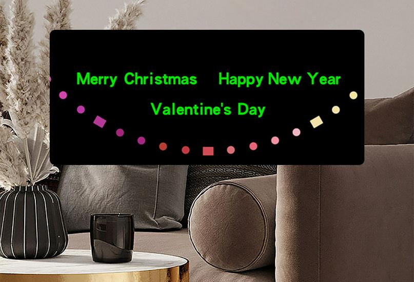 Colorful LED Dynamic Wall Clock: Perpetual Calendar & Simple Decor for Living Room