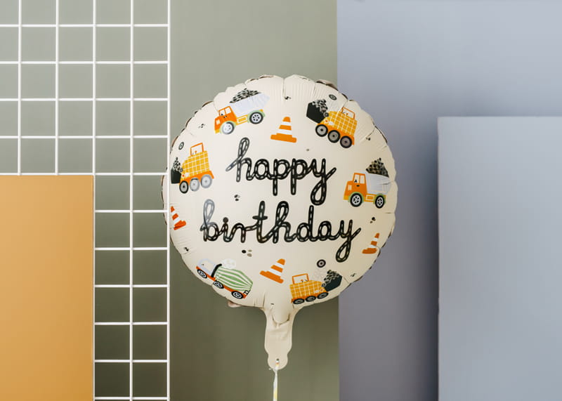 Partydeco Balon Foliowy Pojazdy Budowlane 45 Cm Mix