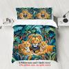 3pcs Lion Family Pattern Bedding Set, 1*duvet Cover+2*pillowcase, for Single Bed, Teenagers and Adults Bedroom, Home Decoration