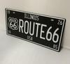 KitMall Tin Sign Route66 R66 Number Plate Style American Retro Interior (black)