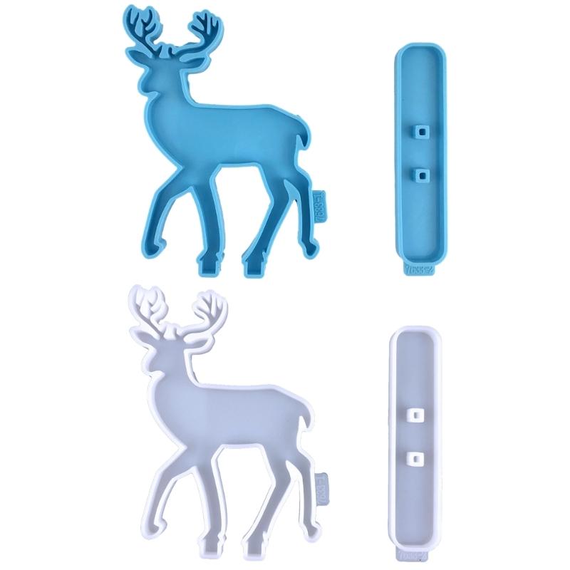Christmas Deer Resin Silicone Mold Deer Ornaments Epoxy Resin Mold for Casting Car Home Decorations Christmas Supplies