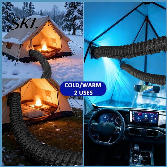 Flexible Car Air Duct Tube Conditioning Ventilation Hose for Back Seat, Portable with Vent Extension For Pets USB Flow Fan, Adjustable Pipe SUV Truck