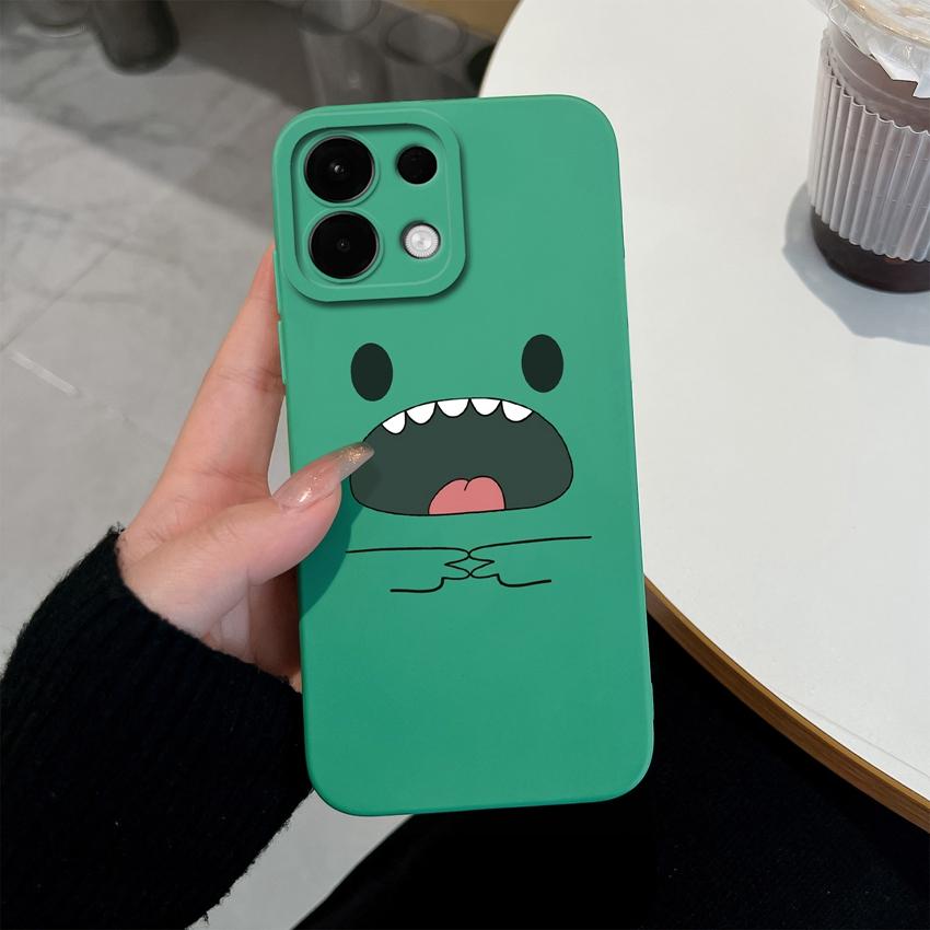 For Oppo Realme 7 10 8 9 5 6 Pro Plus K13 A5 A5X Phone Covers Cute Dinosaur Patterns Liquid Silicone Anti Drop Premium Protection Cases For Oppo Shell