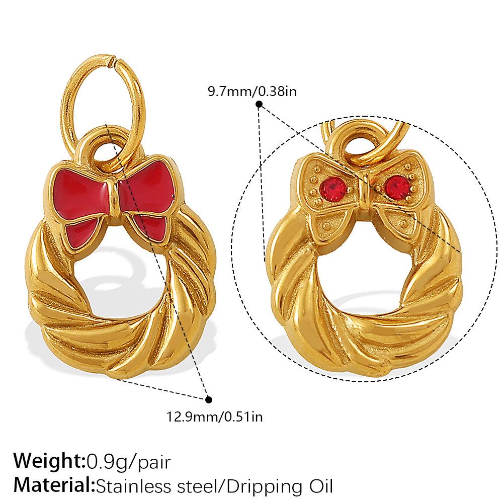 Cartoon Oil Dripping Fruit Diy Pineapple Pendant Stainless Steel Gold-Plated Dopamine Accessories
