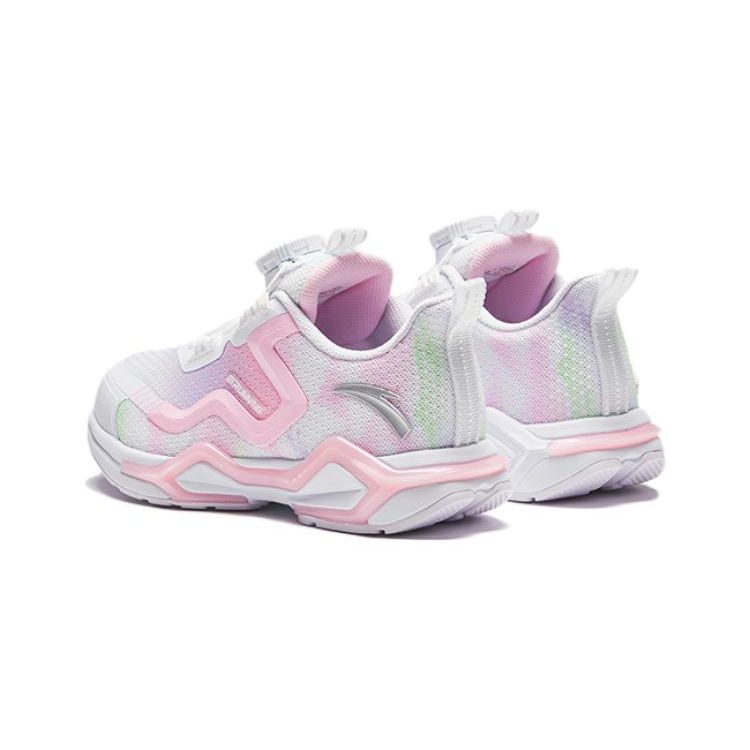 Anta Kids Bow Speed 2.0 Comfortable Casual Sweet Non-Slip Wear-Resistant Low-Top Running Shoes Kids Running Shoes White Purple Pink 322349905-1