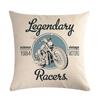 Home Decor Motorcycle Poster Art Letters   Bedroom Pillow Cover Vintage  Sofa Cushion