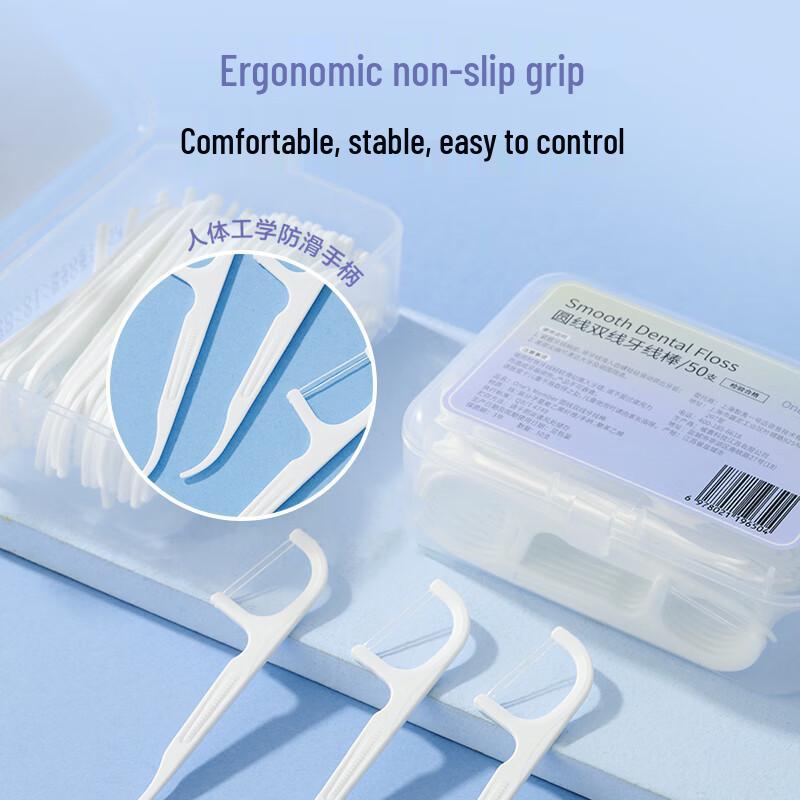 High Elastic Double-Line Dental Floss Picks