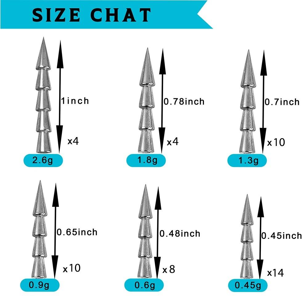 50Pcs Tungsten Nail Weights Kit Insert Fishing Weights Sinkers Wacky Worm Nail Sinkers Pencil Weights for Bass Fishing Tackle