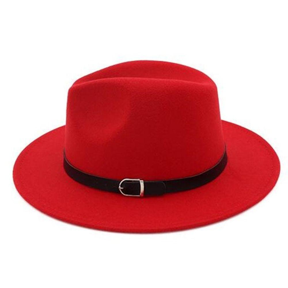 Formal Occasion British Fedora Hat Solid Color Woolen Hats Winter Felt Hats  Autumn and Winter