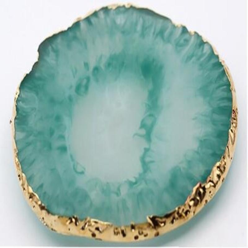 1Pc Exclusive Nail Resin Palette Gold Edge Agate Flakes Nail Painting Color Palette Nail Display Board Tools