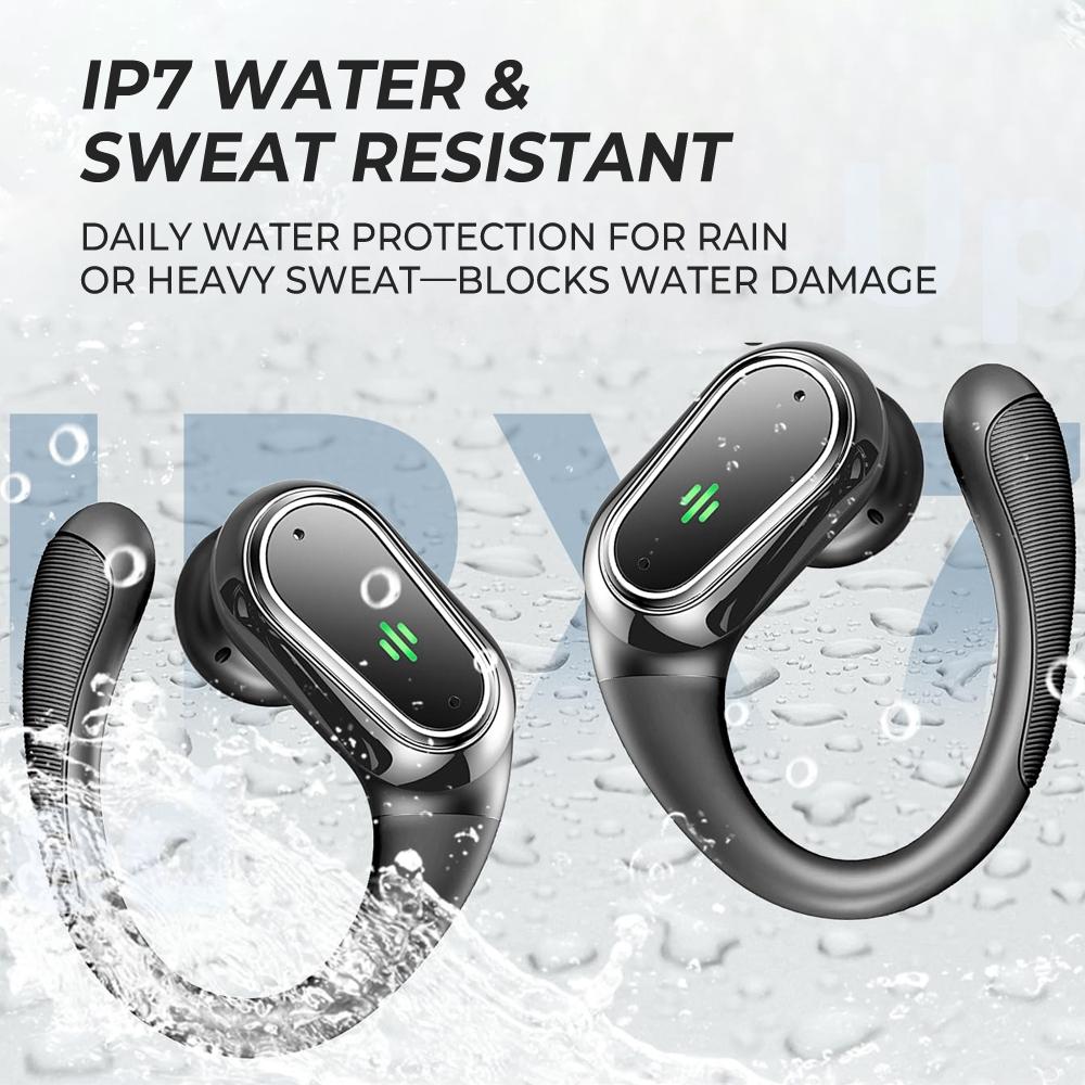 Wireless Earbuds, Bluetooth 5.4 Headphones Sport, 50Hrs HiFi Stereo Deep Bass Over-Ear Buds with ENC Noise Cancelling Mic, IP7 Waterproof