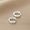 New 925 Silver Hoop Earrings Clip Matte Circle Geometric Punk For Women Girl Gift Jewelry