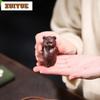 Antique Purple Clay Tea Pet Ornaments Boutique Can Raise Tiger Figure Decoration Desktop Lucky Decor Handmade Teaset Accessories