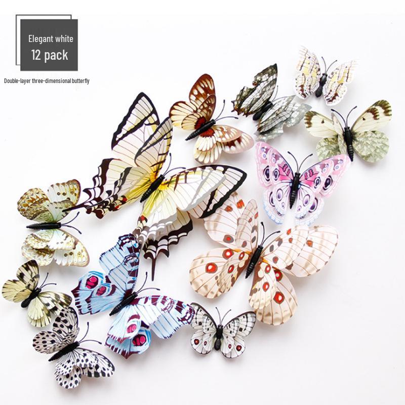 3D Butterflies Wall Decor: Stereoscopic Stickers for Living Room, Bedroom, or Fridge.