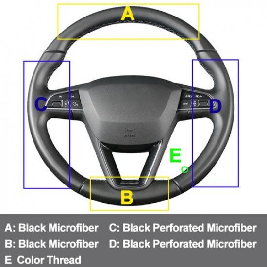 DIY Car Steering Wheel Cover For Seat Leon 13-20 Ateca Ibiza Alhambra Arona