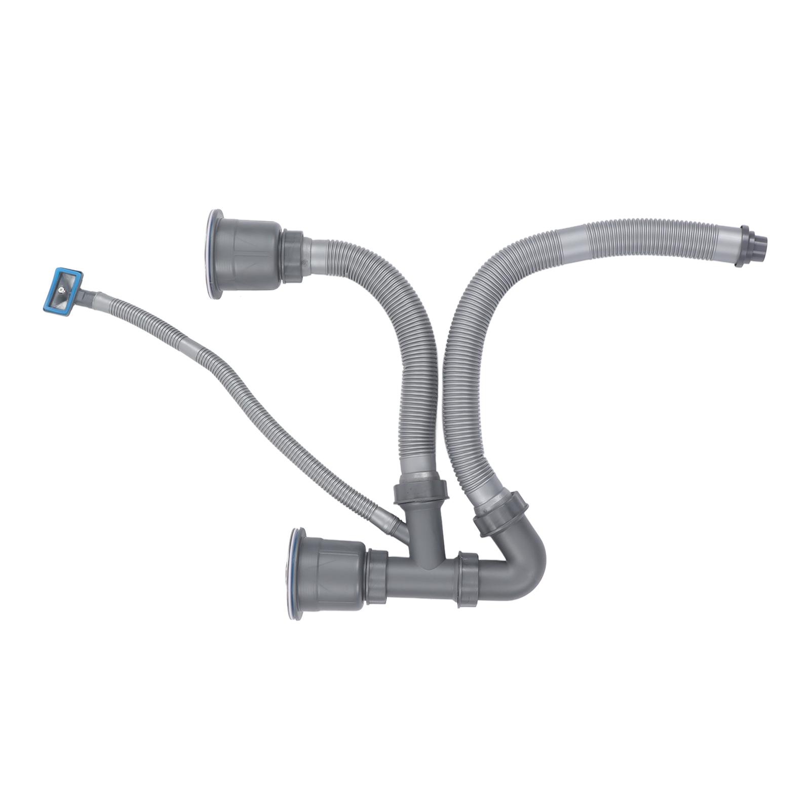 

Кухонная мойка Двойной сливной комплект с шлангами Быстро сливающийся Расширяемый Множественные дезодоранты Универсальный сливной комплект для кухонной мойки