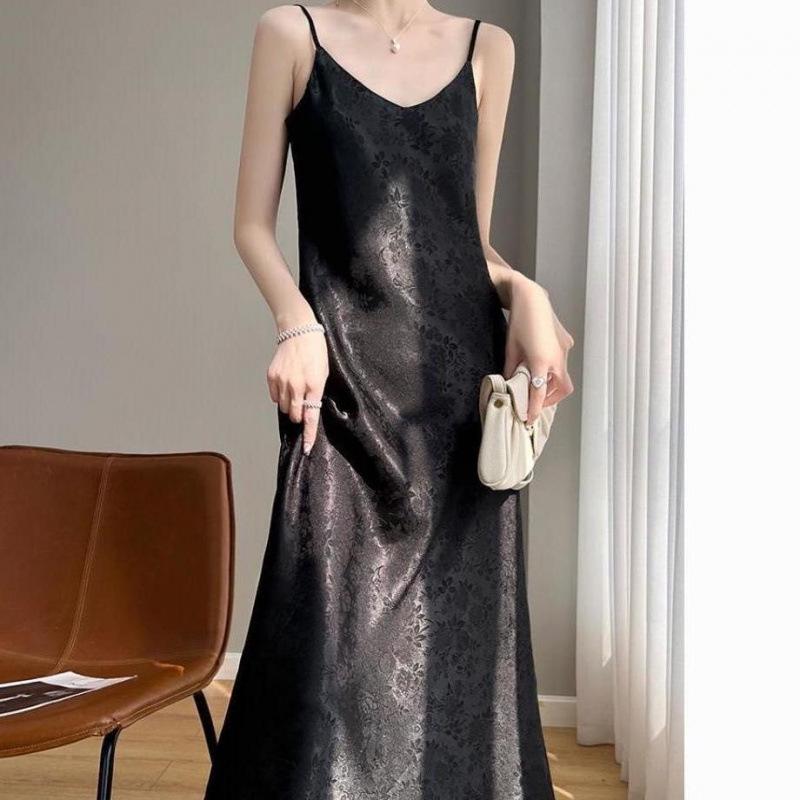 

Women s Summer A-line Mulberry Silk Camisole Dress - Plus Size, Loose Fit, Long Inner Layer Skirt S (80-90 jin)