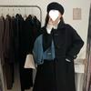 Horn Button Japanese Woolen Coat Women's Autumn and Winter New Long Woolen Coat Little Man
