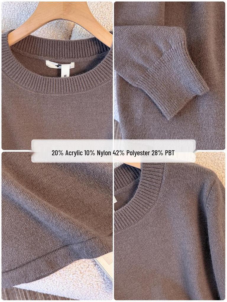 Plus Size Women's Winter Sweater: Round Neck, Long Sleeve, Fashion Base Layer (130-350 jin)