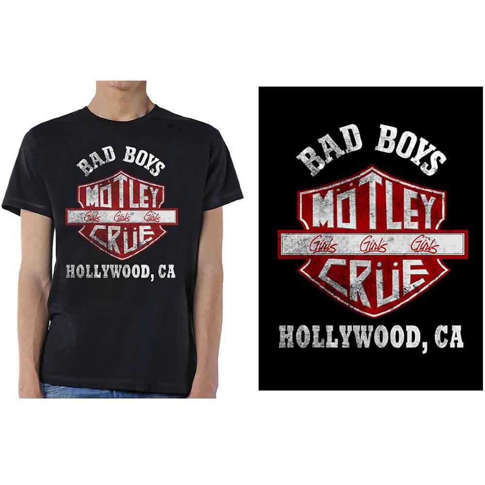 Motley Crue Bad Boys Shield T-Shirt Black New Unisex T-Shirt XL