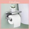 304 Stainless Steel Toilet Paper Holder With Phone Shelf Modern Decor Bathroom