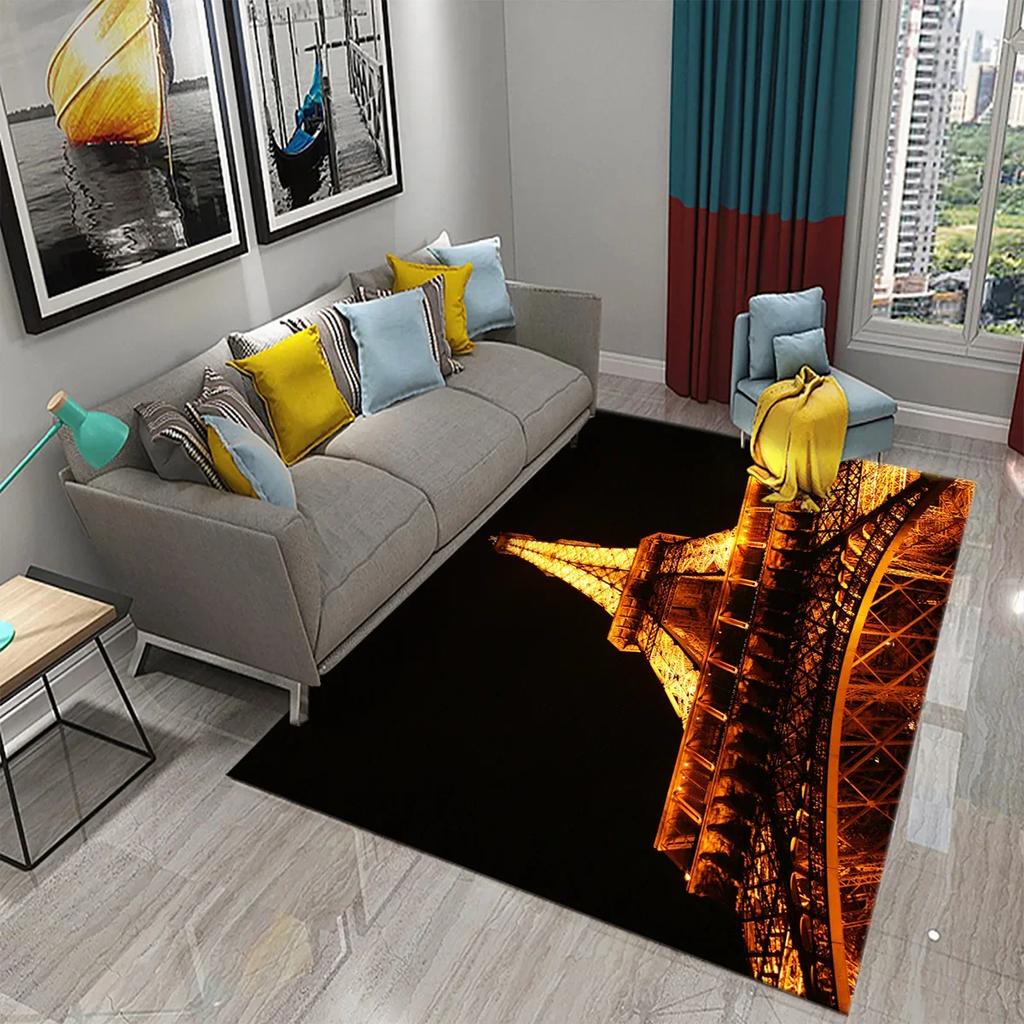 Eiffel Tower Rug Paris France Carpet World Famous Buildings Floor Carpets Bedroom Living Room Decor Area Rugs Door Mat Yoga Mats
