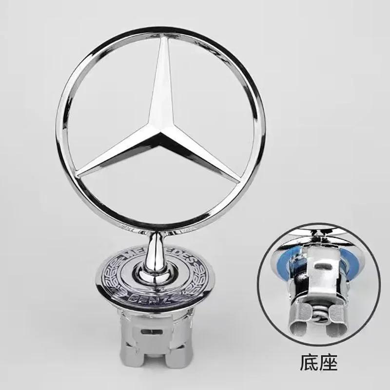 For Benz S-ss W6 Star Bonnet Badge Car Hood Front Chrome Logo Hood Marking For Mercedes Benz C E S Class W204 W205 W212 W213 W211 W220 W222 W223