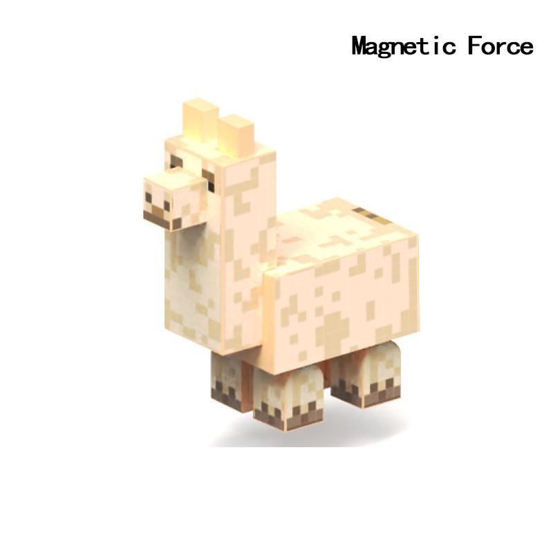 Pixel-Stil Mineral Magnet Welt Magnetische Bausteine Montage Ersatzteile Sensorisches Spielzeug für Kinder DIY Tierwürfel Grundplatte