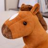 60/80CM Simulation Sitting Horse Plush Toys Lifelike Brown White Horse Dolls Stuffed Soft Animal Toys Kids Birthday Decor Gift