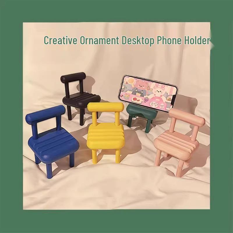 Creative Desktop Phone Holder - Portable, Cute Folding Chair Design Green - 1 piece