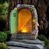 RUSSEL Fairy Door Garden Light Solar Cute Garden Solar Elf Miniature Tree Ornament, Ornament, Decor, LED, Steps, Ornament,