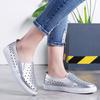 Women’s Sneakers Casual Summer Hollow Slip On Outdoor School Student Silver Shoes Plus Size