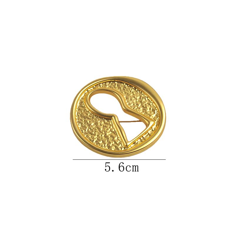 Pleated Brooch Alloy Keyhole Shape Glaze Luxury Badge Pin Trendy Banquet Clothes Metal Pin