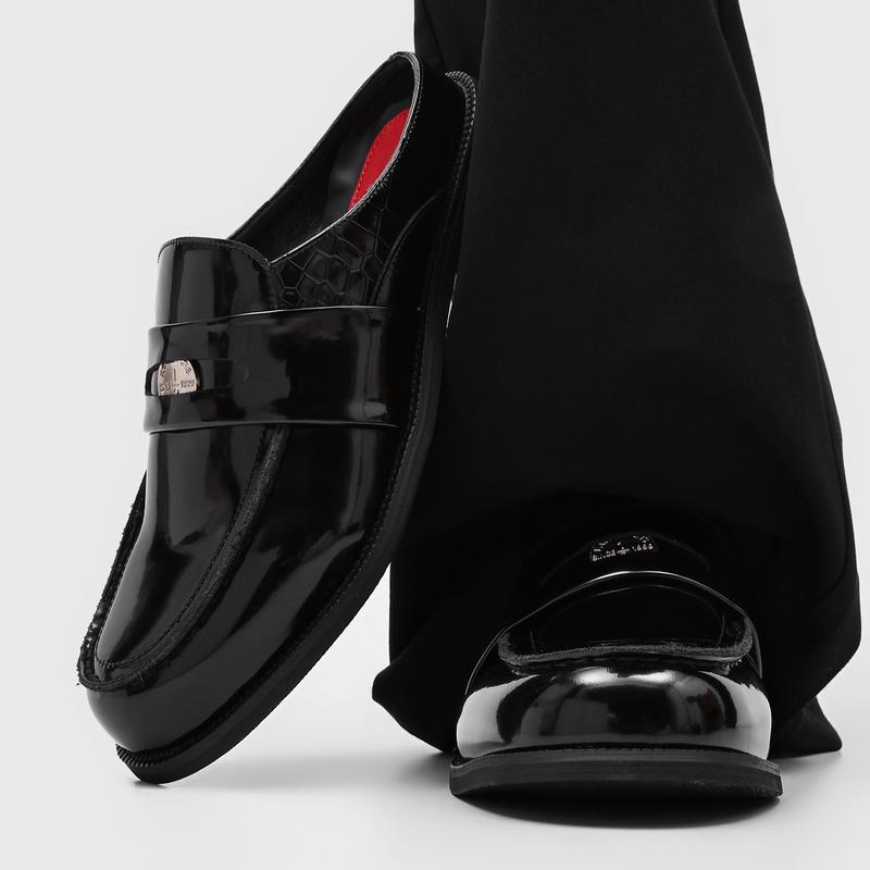 Big Size 46 Slides Sandals Slip-On Mules Half Drag Slippers For Man Patent Leather Flat Sneakers Backless Loafers Casual Shoes