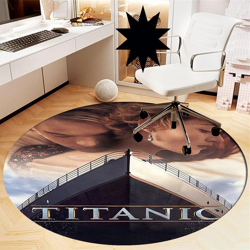 Titanic Printed Round Rug Carpet Chair Rug Area Rug Entryway Doormats,for Office Chair Living Room Bedroom Kitchen Room.