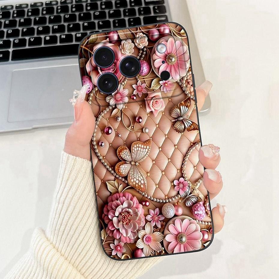 Beautiful Floral Phone Case For iPhone 17 Pro Max 17 Air Soft Silicone Shockproof Cases For iPhone17 17Pro 17Air Cover Bumpers