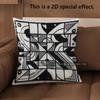 2D Abstract Black & White Patterned Pillow Covers Pattern Cushion Cover Suitable For Sofa Bedroom Car Pillow Cover